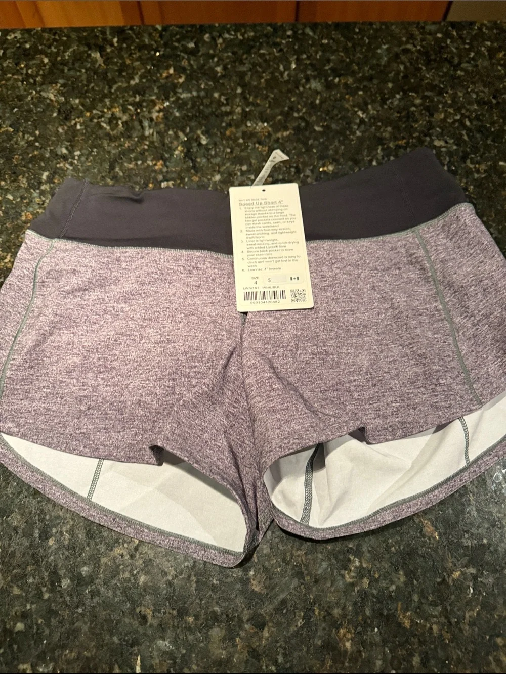 lululemon athletica Heathered Purple Running Shorts with Dark Waistband